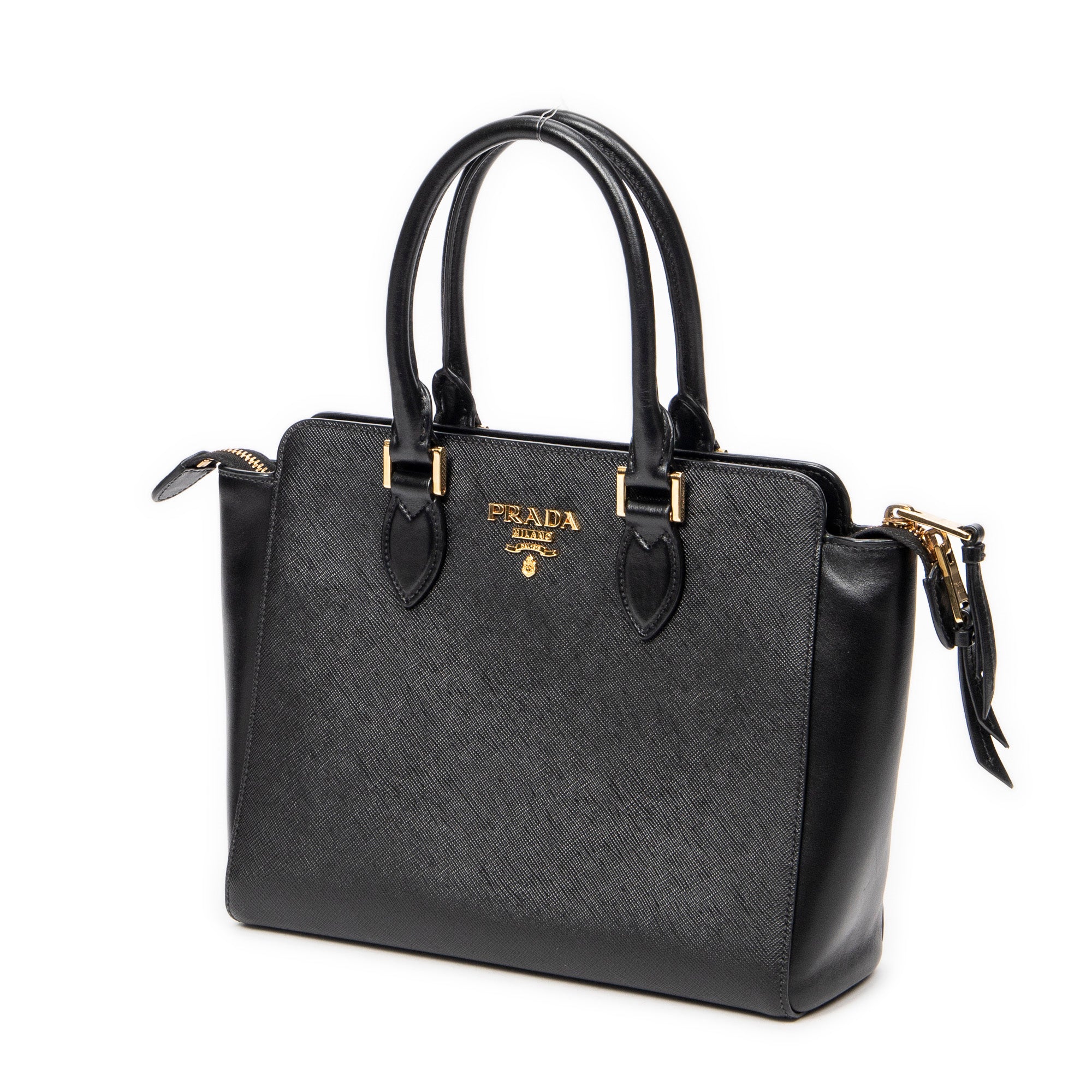 Shoulder Bag Small Top Handle Crossbody Black Saffiano Leather