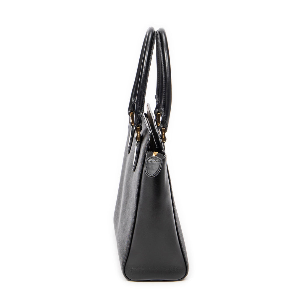 Shoulder Bag Small Top Handle Crossbody Black Saffiano Leather