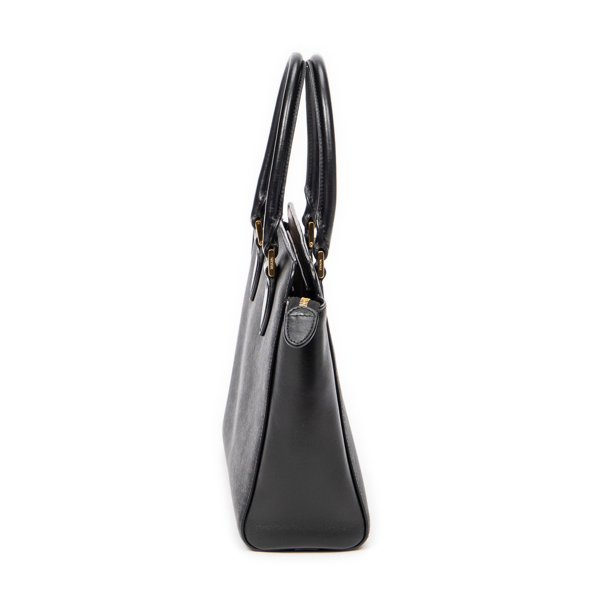 Shoulder Bag Small Top Handle Crossbody Black Saffiano Leather