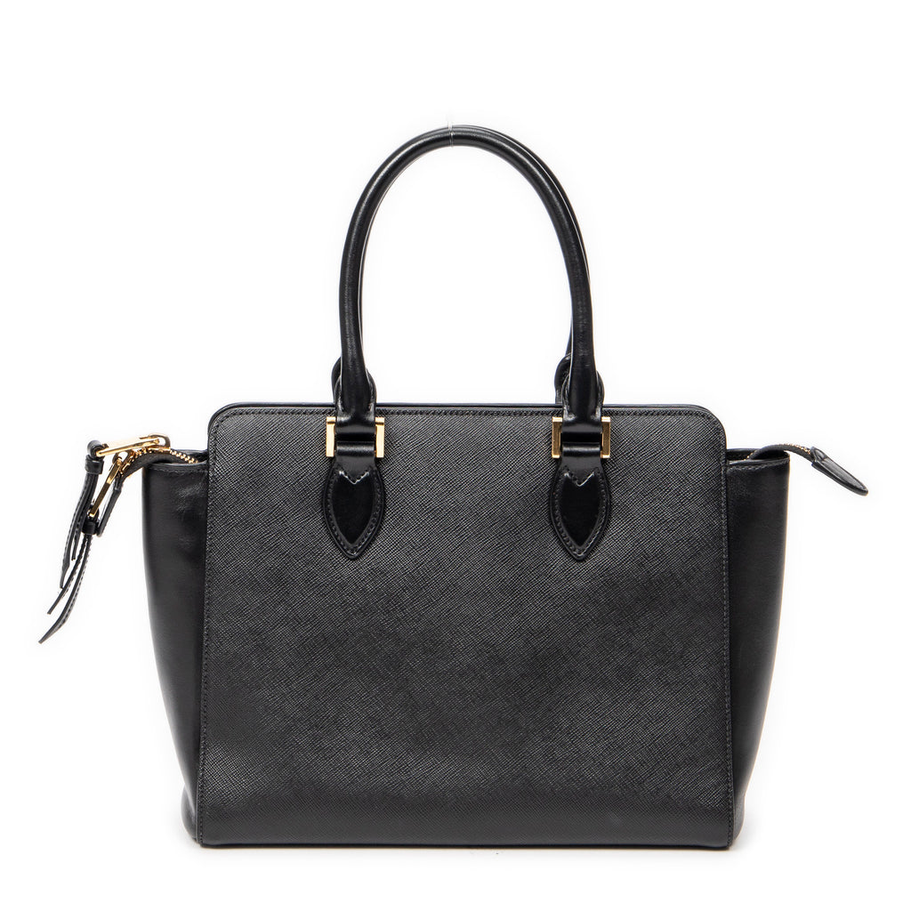 Shoulder Bag Small Top Handle Crossbody Black Saffiano Leather