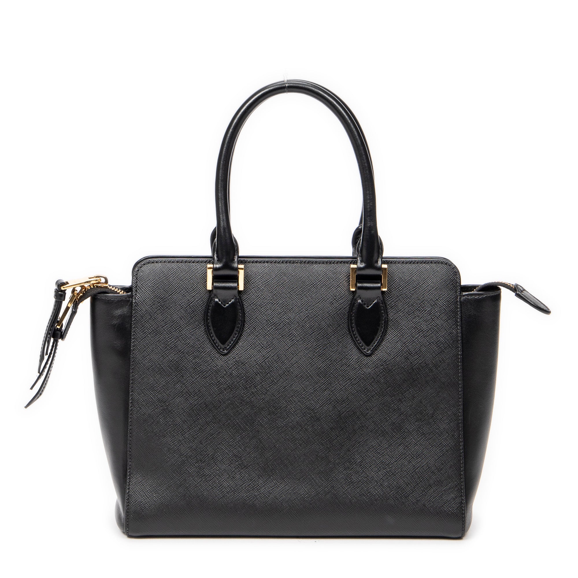 Shoulder Bag Small Top Handle Crossbody Black Saffiano Leather