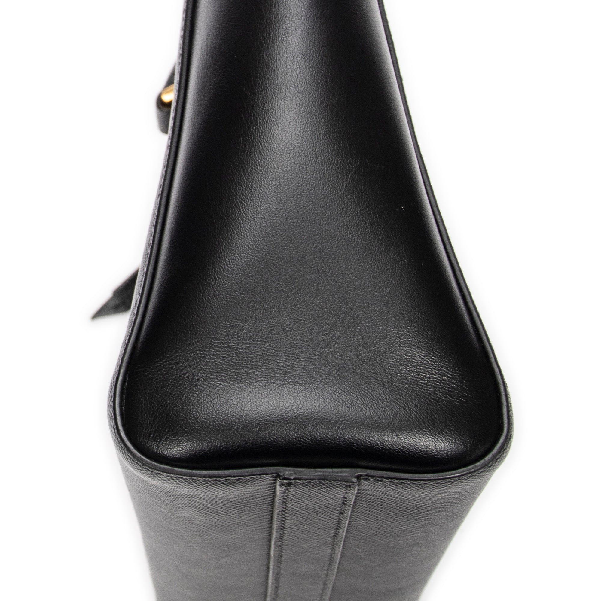 Shoulder Bag Small Top Handle Crossbody Black Saffiano Leather