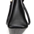 Shoulder Bag Small Top Handle Crossbody Black Saffiano Leather