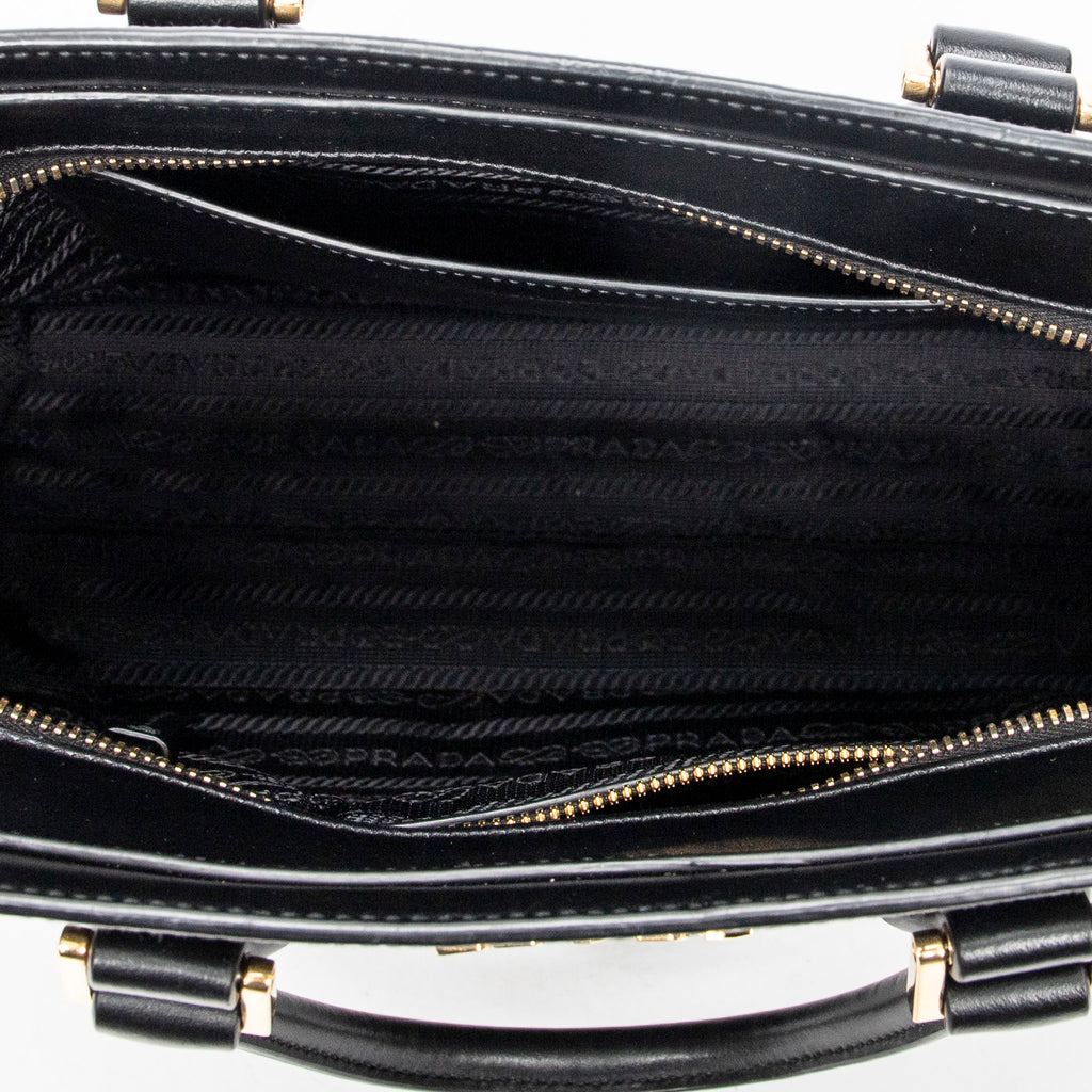Shoulder Bag Small Top Handle Crossbody Black Saffiano Leather