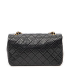 Shoulder Bag Mademoiselle Full Flap Black Quilted Lambskin Leather