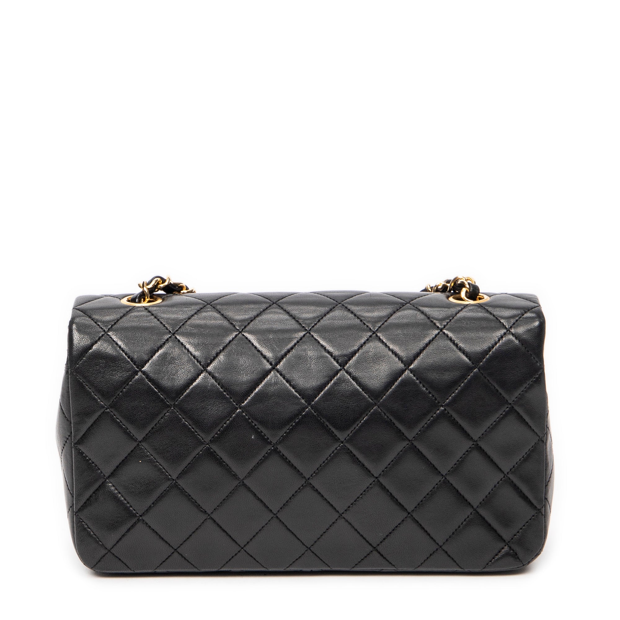 Shoulder Bag Mademoiselle Full Flap Black Quilted Lambskin Leather