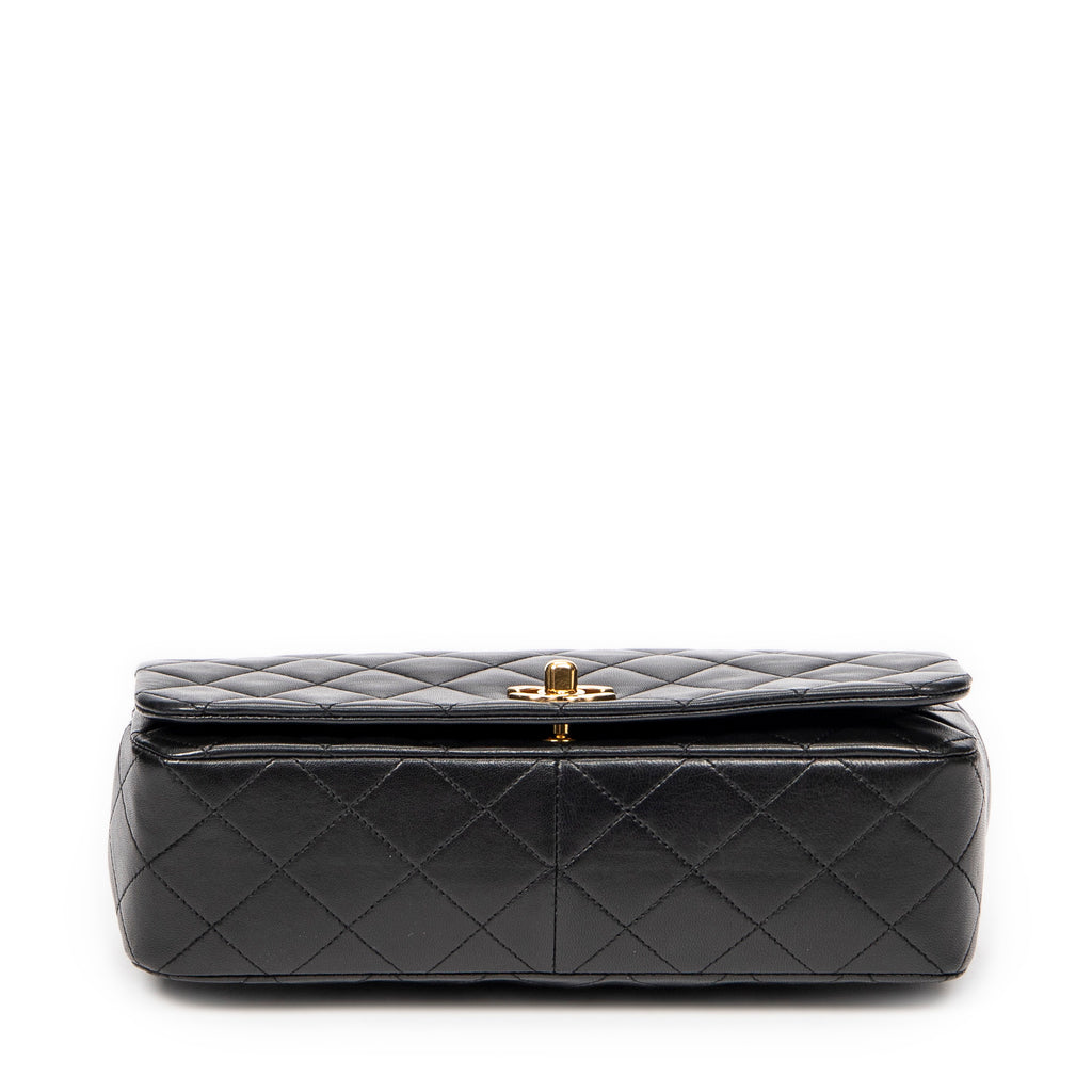 Shoulder Bag Mademoiselle Full Flap Black Quilted Lambskin Leather