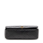 Shoulder Bag Mademoiselle Full Flap Black Quilted Lambskin Leather