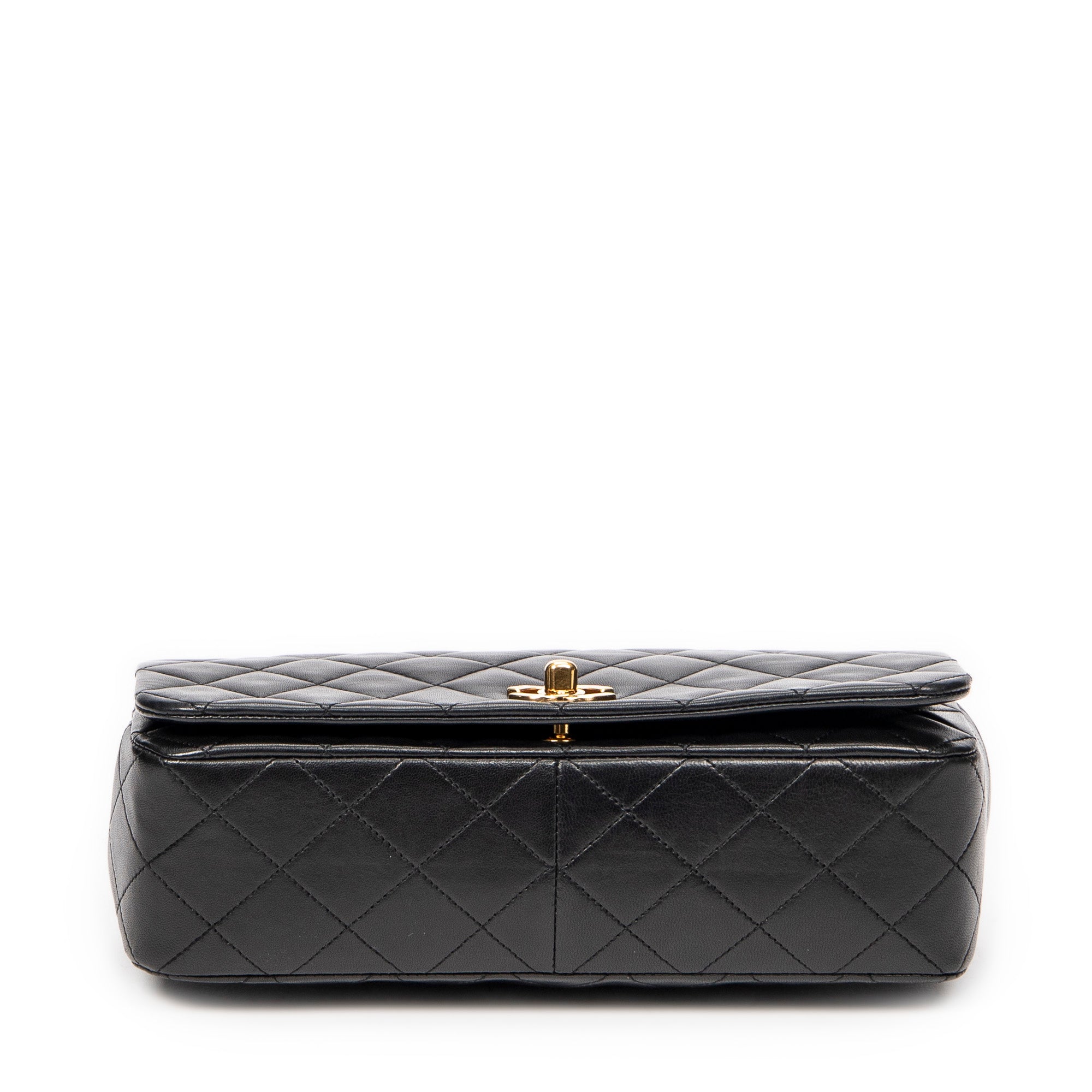 Shoulder Bag Mademoiselle Full Flap Black Quilted Lambskin Leather