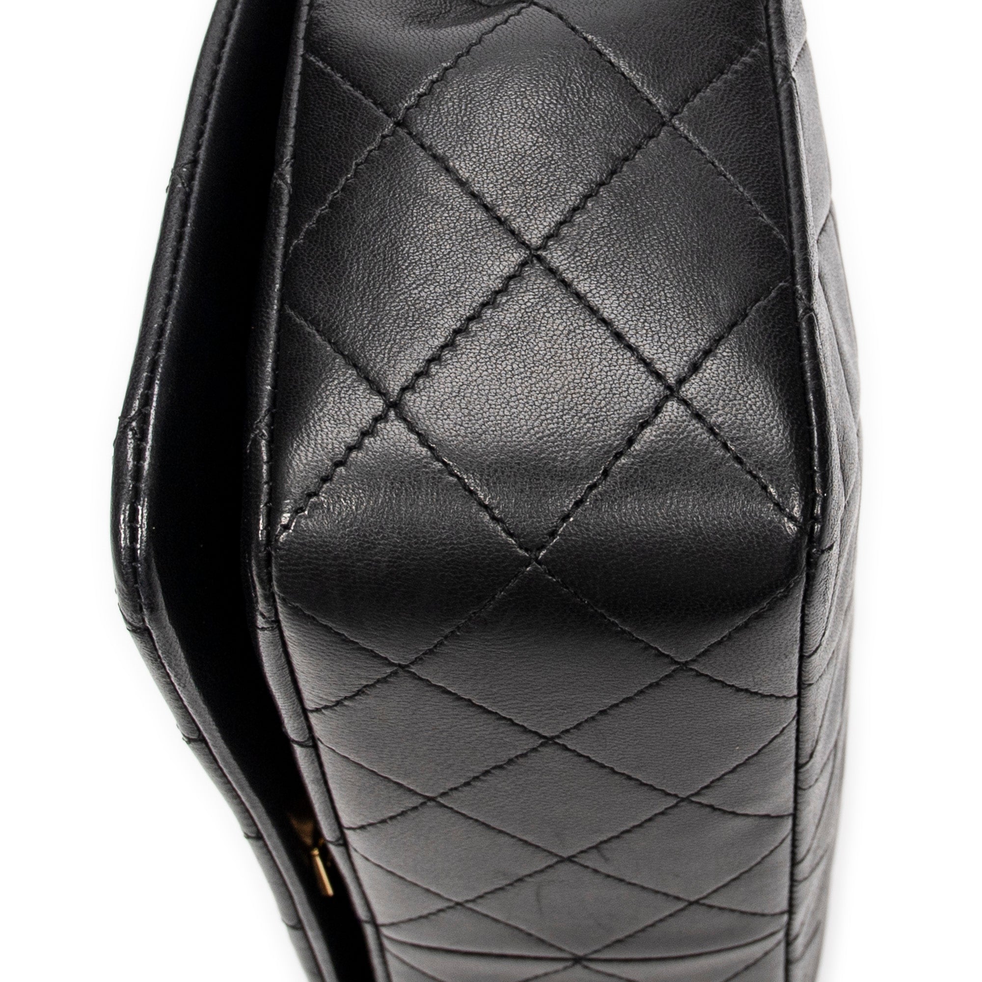 Shoulder Bag Mademoiselle Full Flap Black Quilted Lambskin Leather