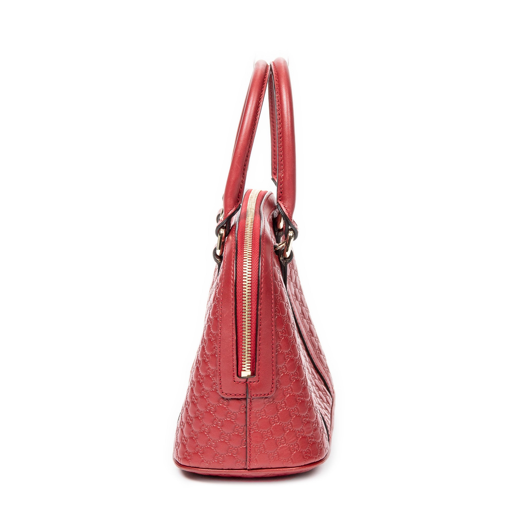Shoulder Bag Mini Dome Tote Red Microguccissima Leather