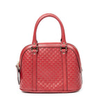 Shoulder Bag Mini Dome Tote Red Microguccissima Leather