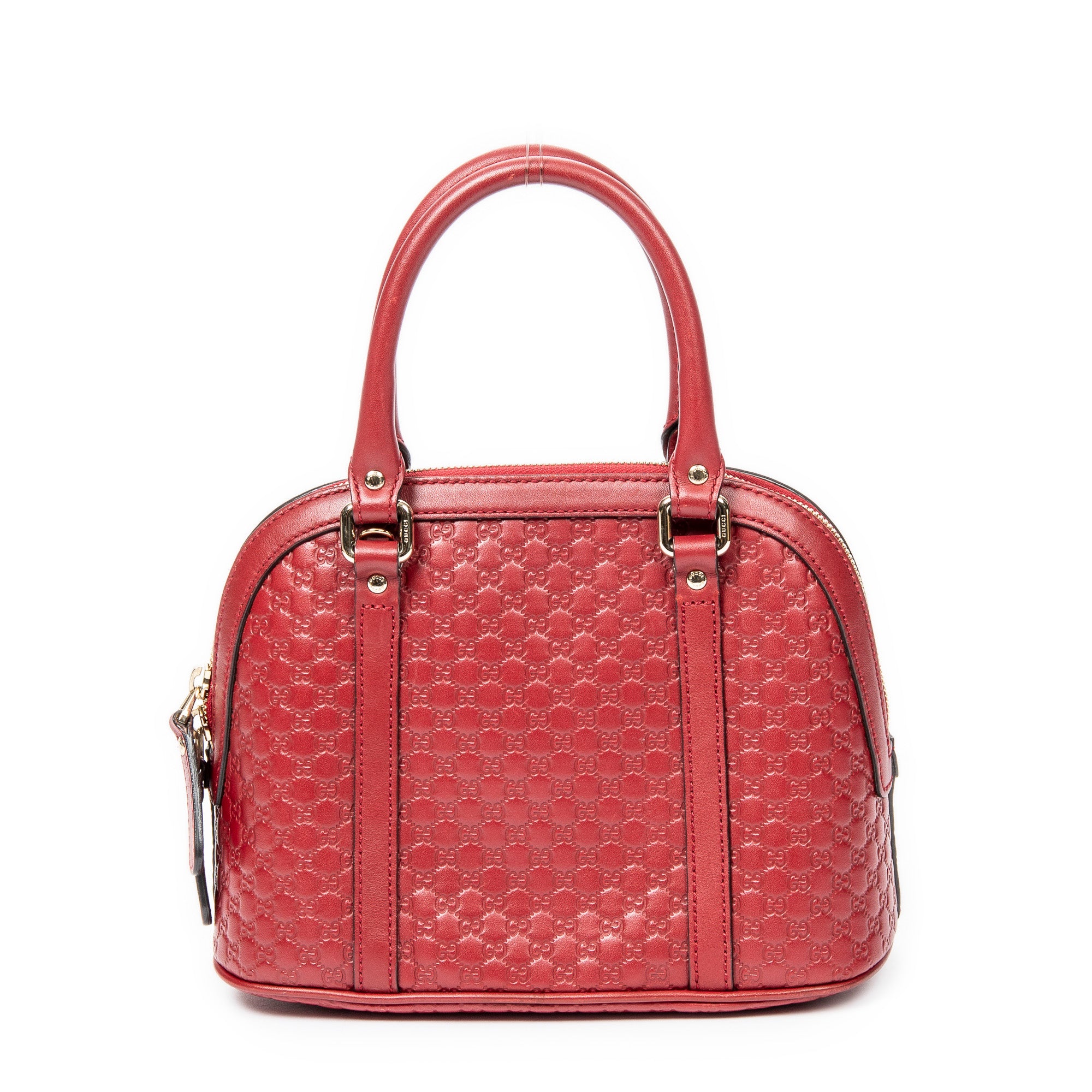 Shoulder Bag Mini Dome Tote Red Microguccissima Leather