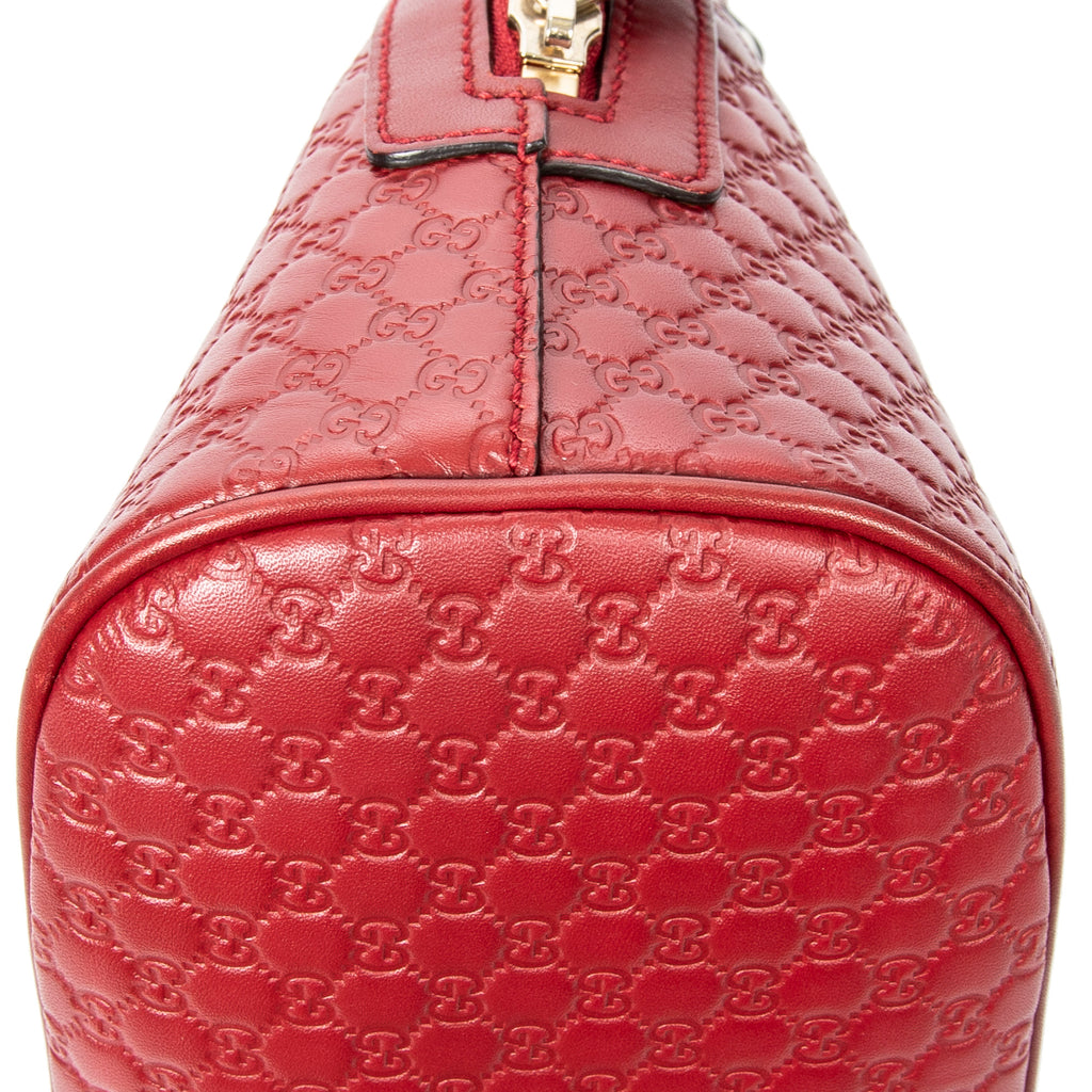 Shoulder Bag Mini Dome Tote Red Microguccissima Leather
