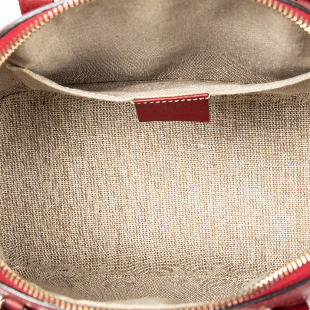 Shoulder Bag Mini Dome Tote Red Microguccissima Leather