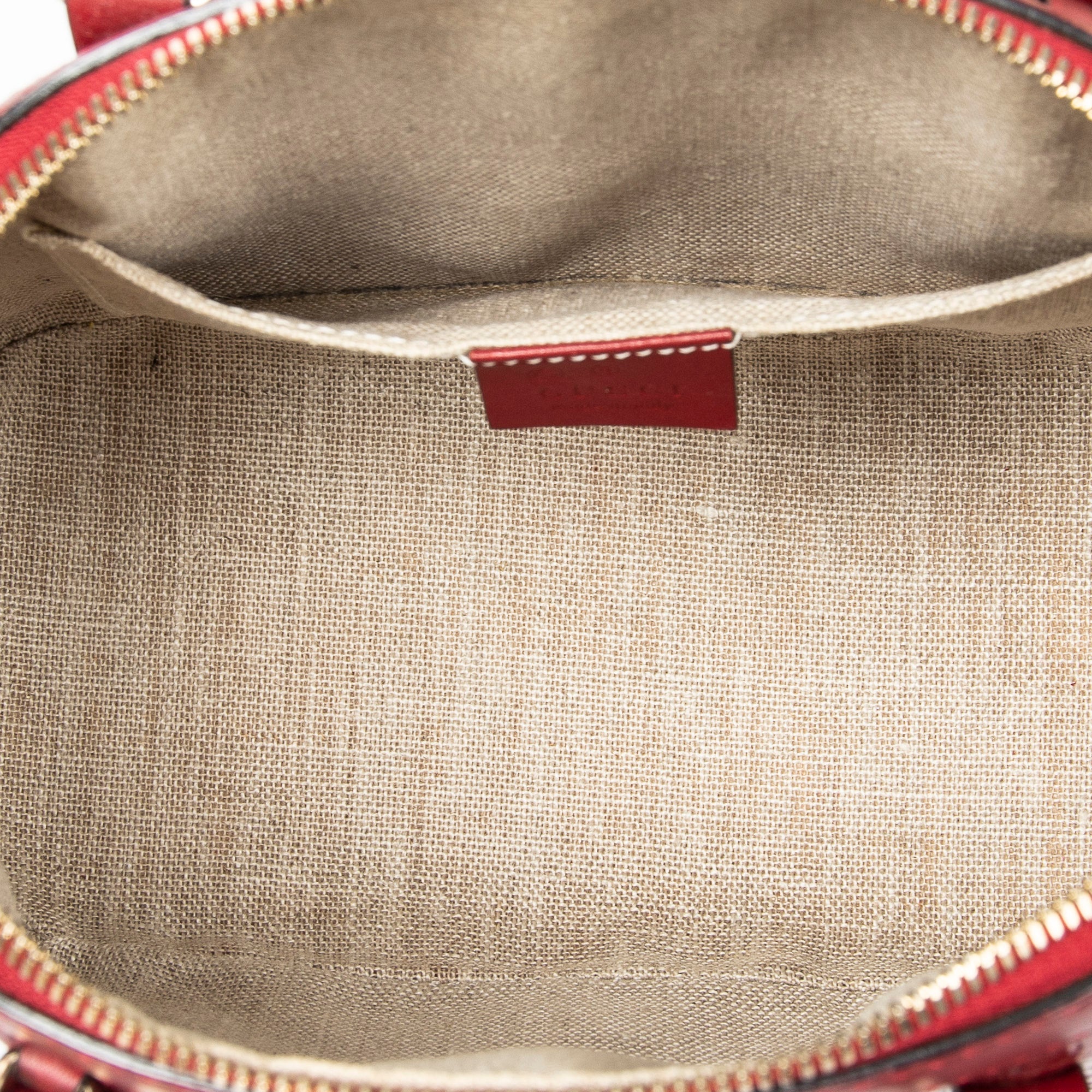 Shoulder Bag Mini Dome Tote Red Microguccissima Leather
