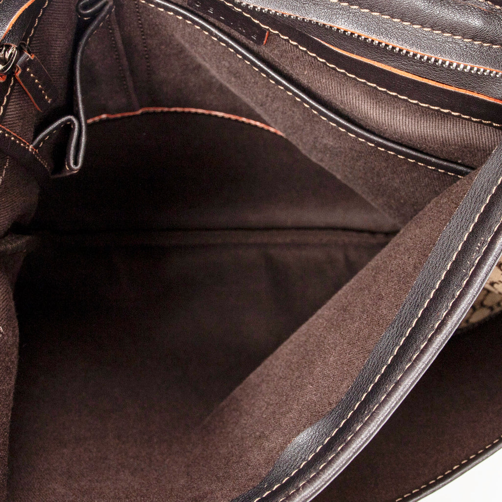Shoulder Bag Flap Messenger Beige Macadam Canvas