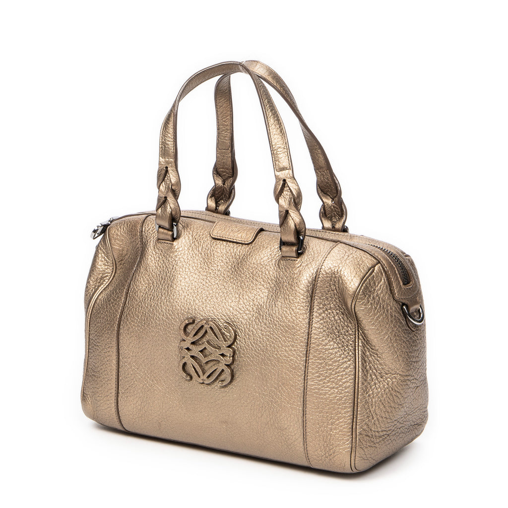 Shoulder Bag Small Anagram 2Way Boston Gold Grained Calfskin Leather