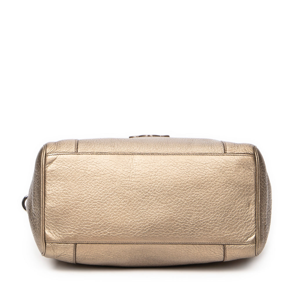 Shoulder Bag Small Anagram 2Way Boston Gold Grained Calfskin Leather