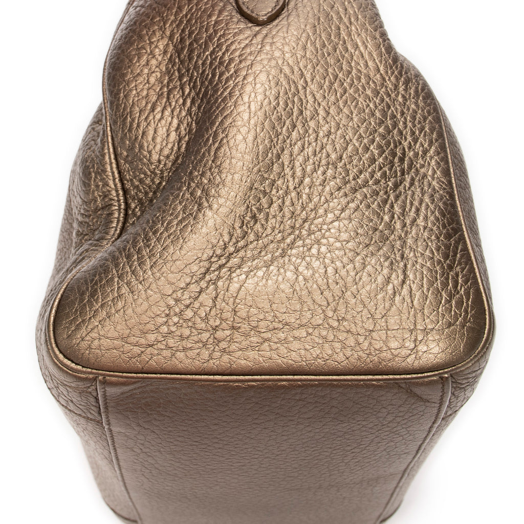 Shoulder Bag Small Anagram 2Way Boston Gold Grained Calfskin Leather