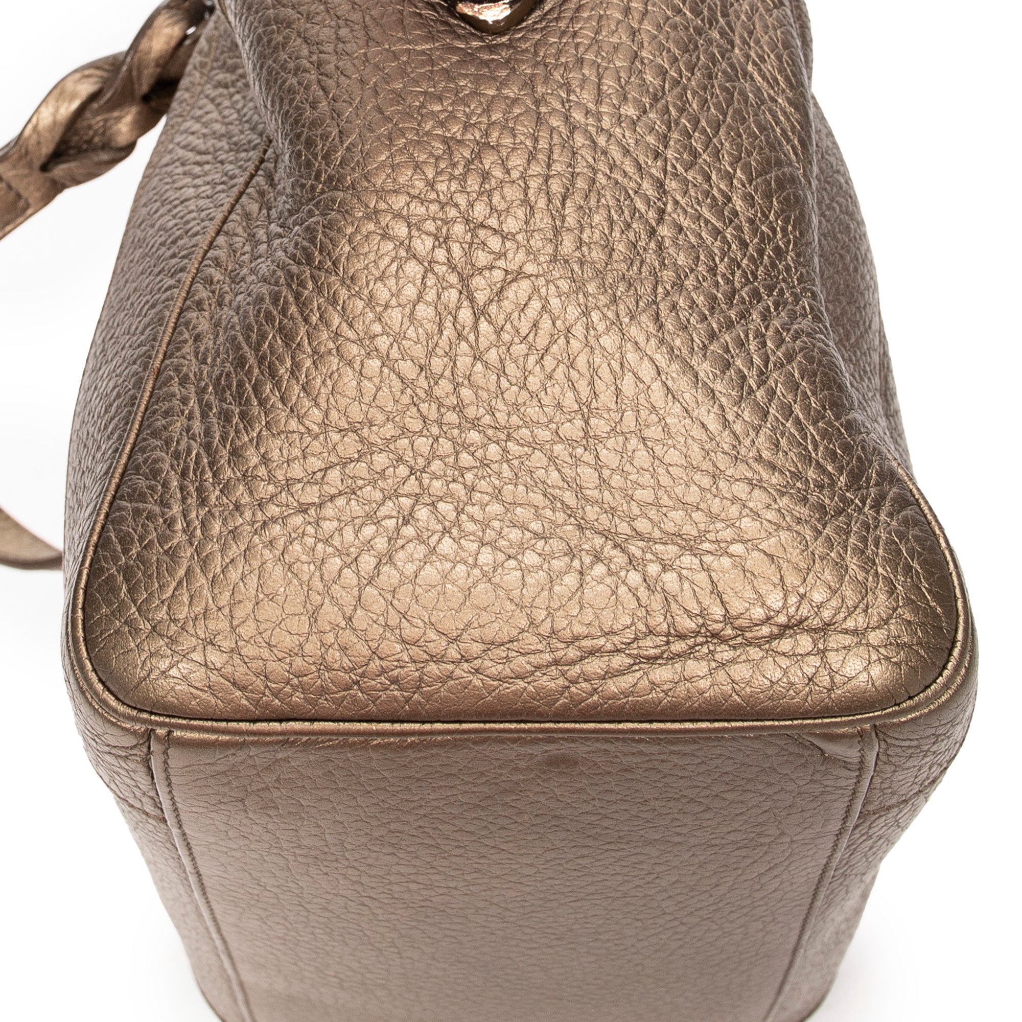 Shoulder Bag Small Anagram 2Way Boston Gold Grained Calfskin Leather