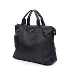 Shoulder Bag Convertible Square Zip Tote Navy Nylon Canvas