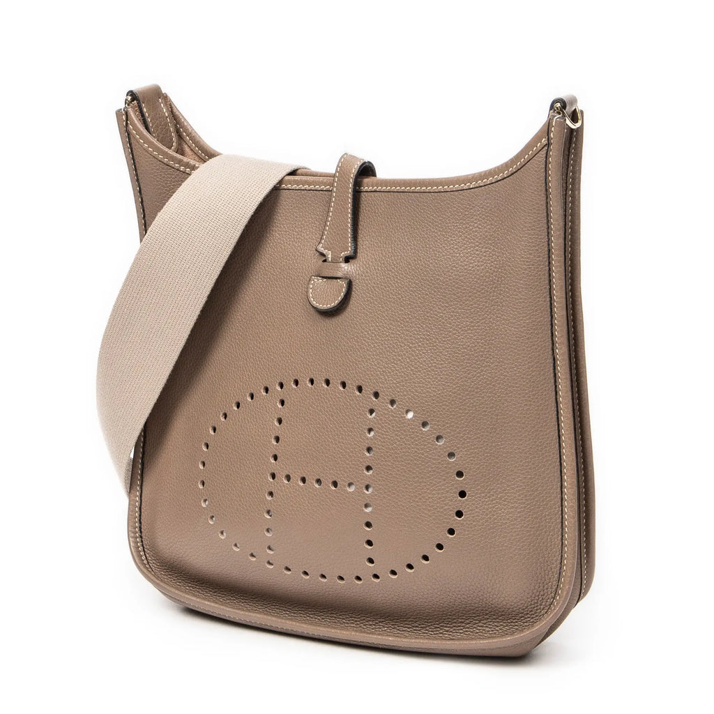 Sac bandoulière Evelyne I PM Étoupe Cuir Clémence