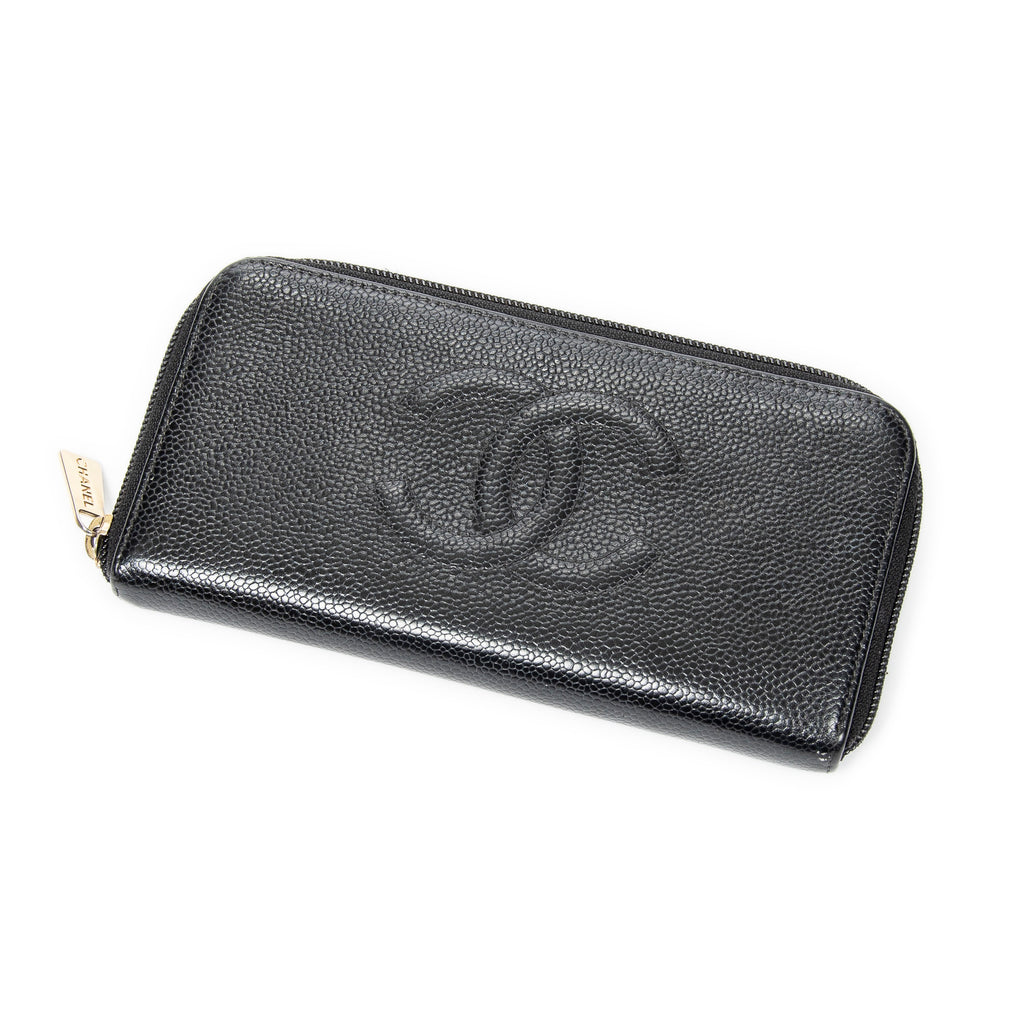 Wallet Timeless Zip Around Wallet Black Caviar Leather