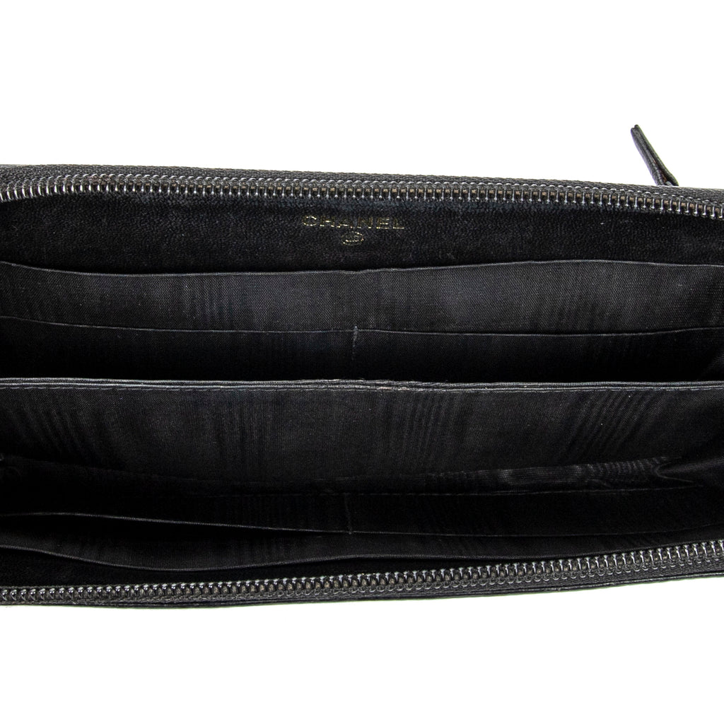 Wallet Timeless Zip Around Wallet Black Caviar Leather