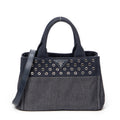 Shoulder Bag Small Grommet Canapa Tote Navy Canapa Canvas
