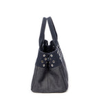 Shoulder Bag Small Grommet Canapa Tote Navy Canapa Canvas