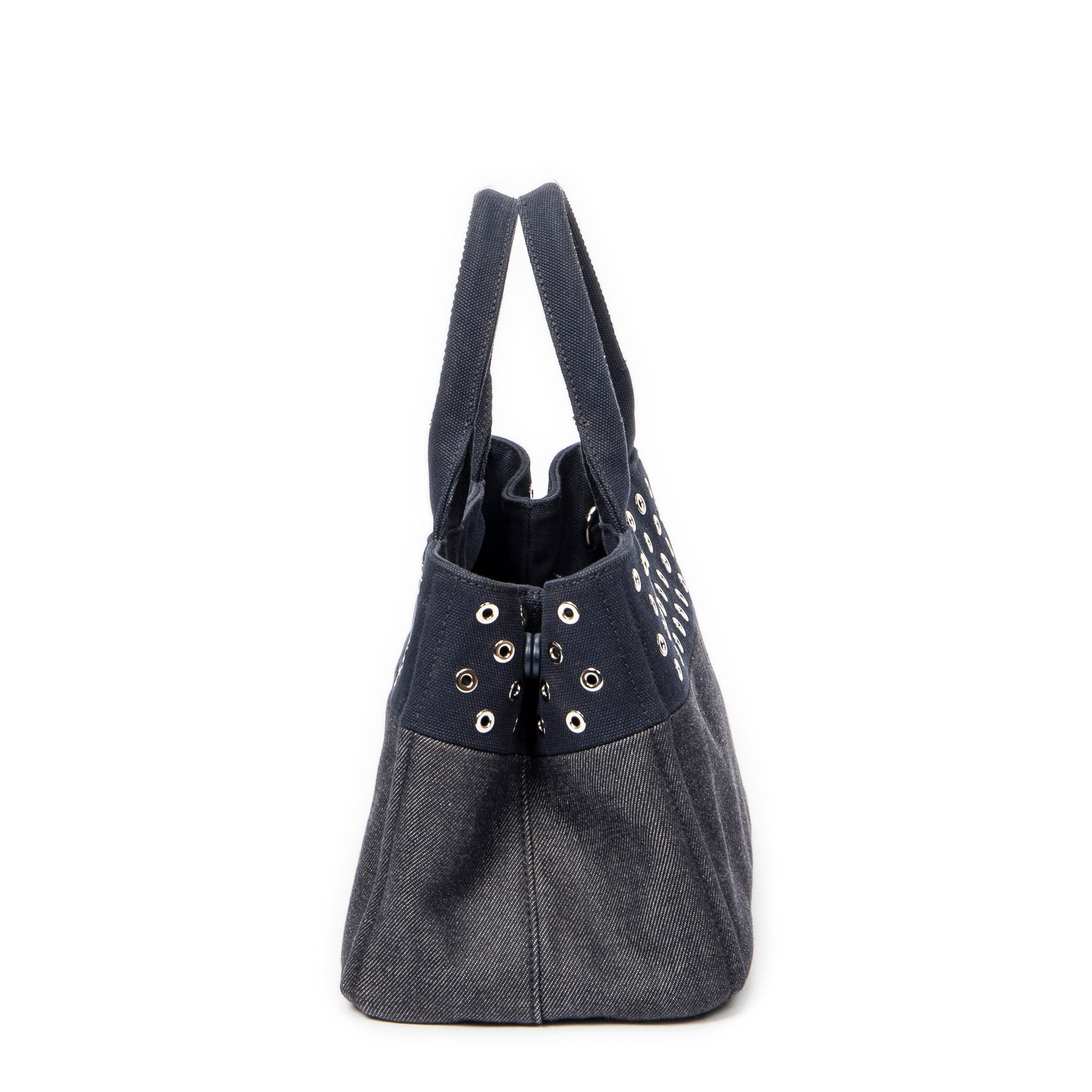 Shoulder Bag Small Grommet Canapa Tote Navy Canapa Canvas
