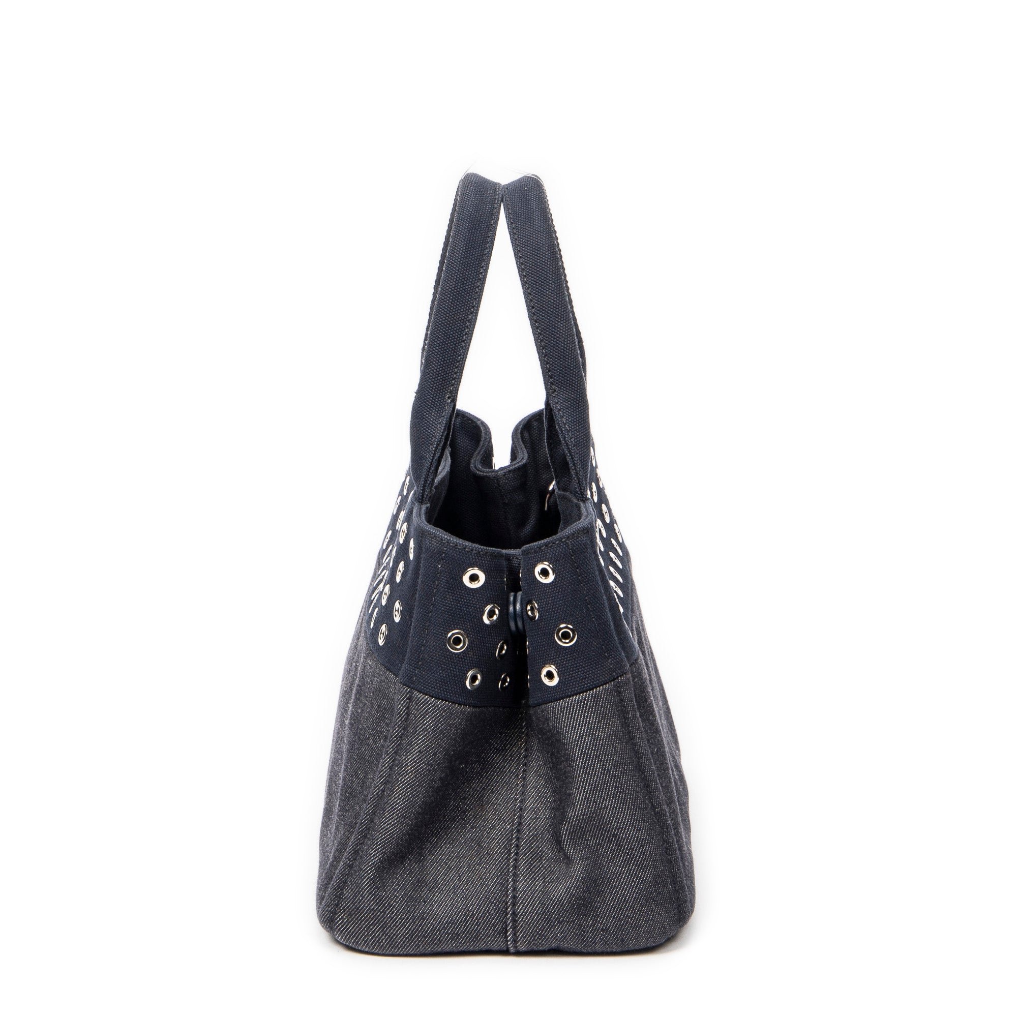 Shoulder Bag Small Grommet Canapa Tote Navy Canapa Canvas