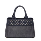 Shoulder Bag Small Grommet Canapa Tote Navy Canapa Canvas