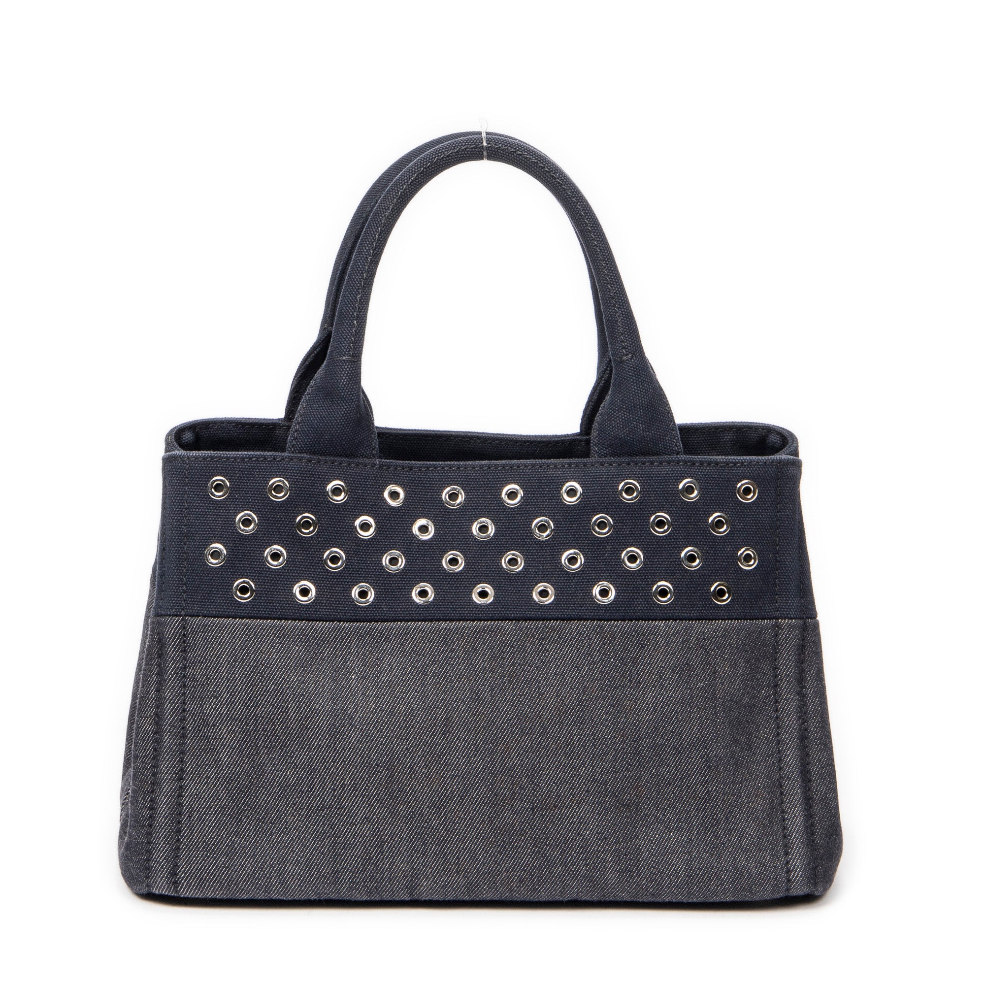 Shoulder Bag Small Grommet Canapa Tote Navy Canapa Canvas