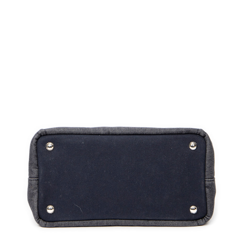 Shoulder Bag Small Grommet Canapa Tote Navy Canapa Canvas