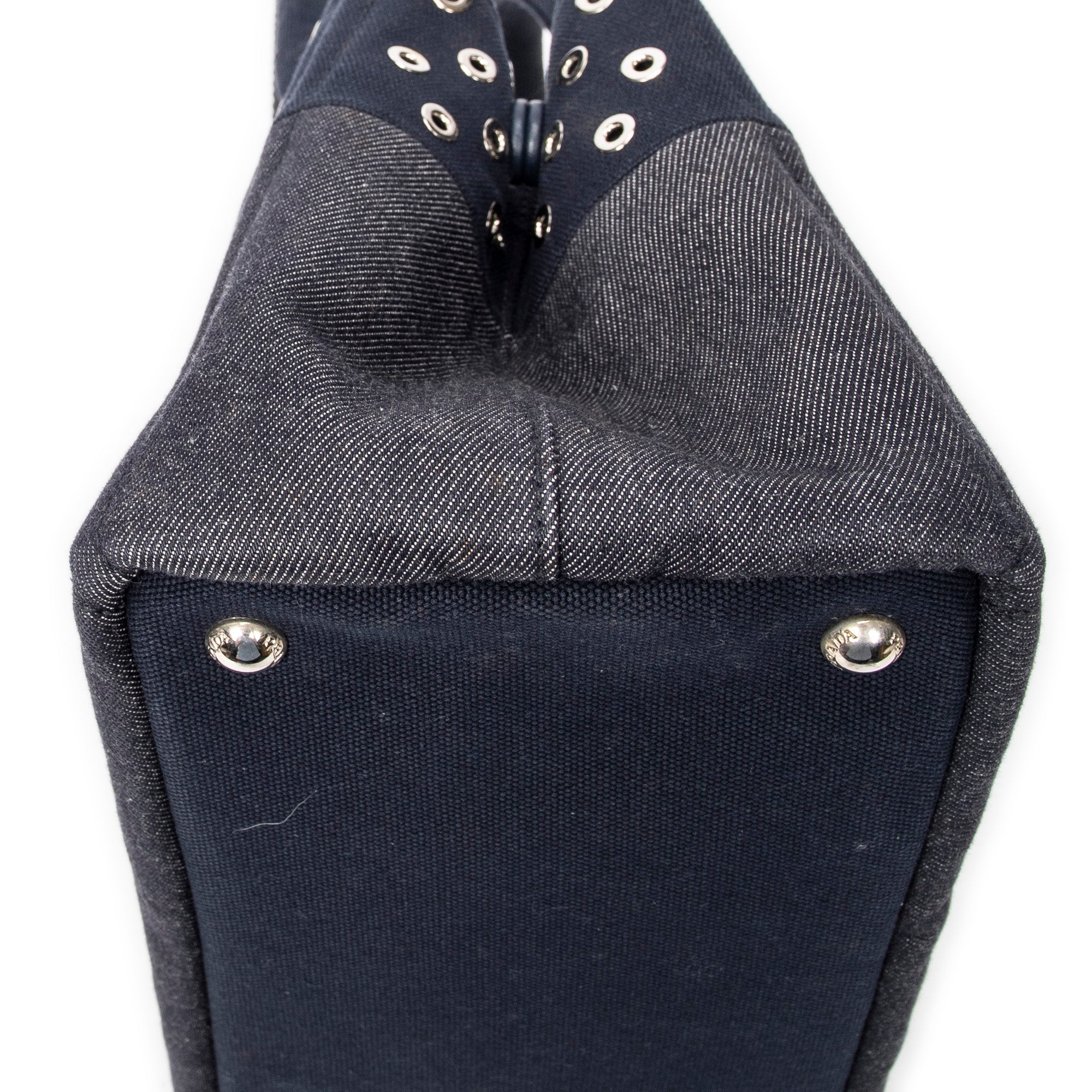 Shoulder Bag Small Grommet Canapa Tote Navy Canapa Canvas