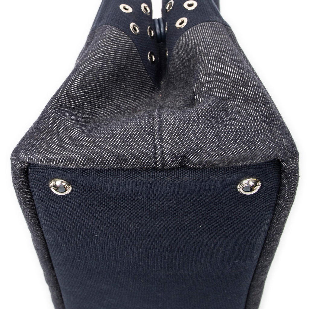 Shoulder Bag Small Grommet Canapa Tote Navy Canapa Canvas