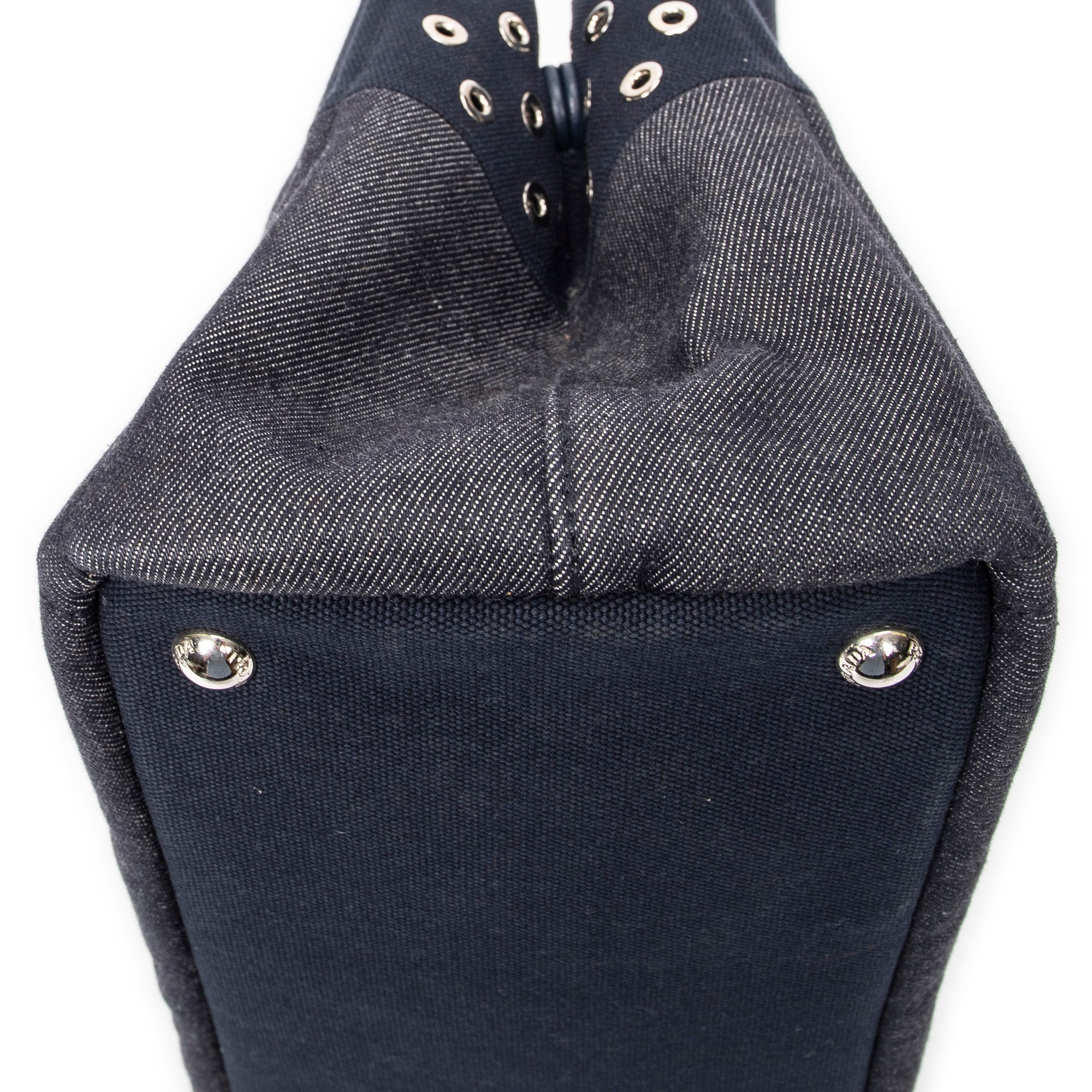 Shoulder Bag Small Grommet Canapa Tote Navy Canapa Canvas