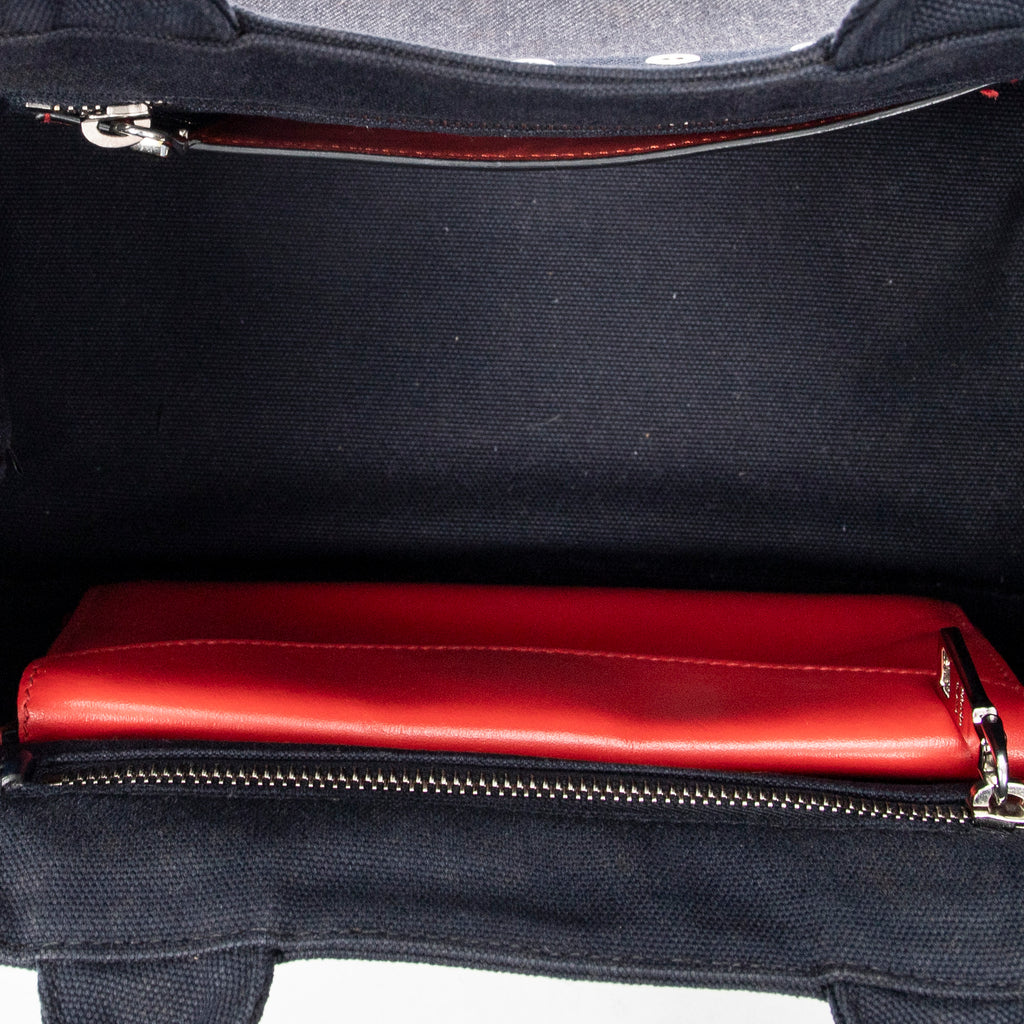 Shoulder Bag Small Grommet Canapa Tote Navy Canapa Canvas