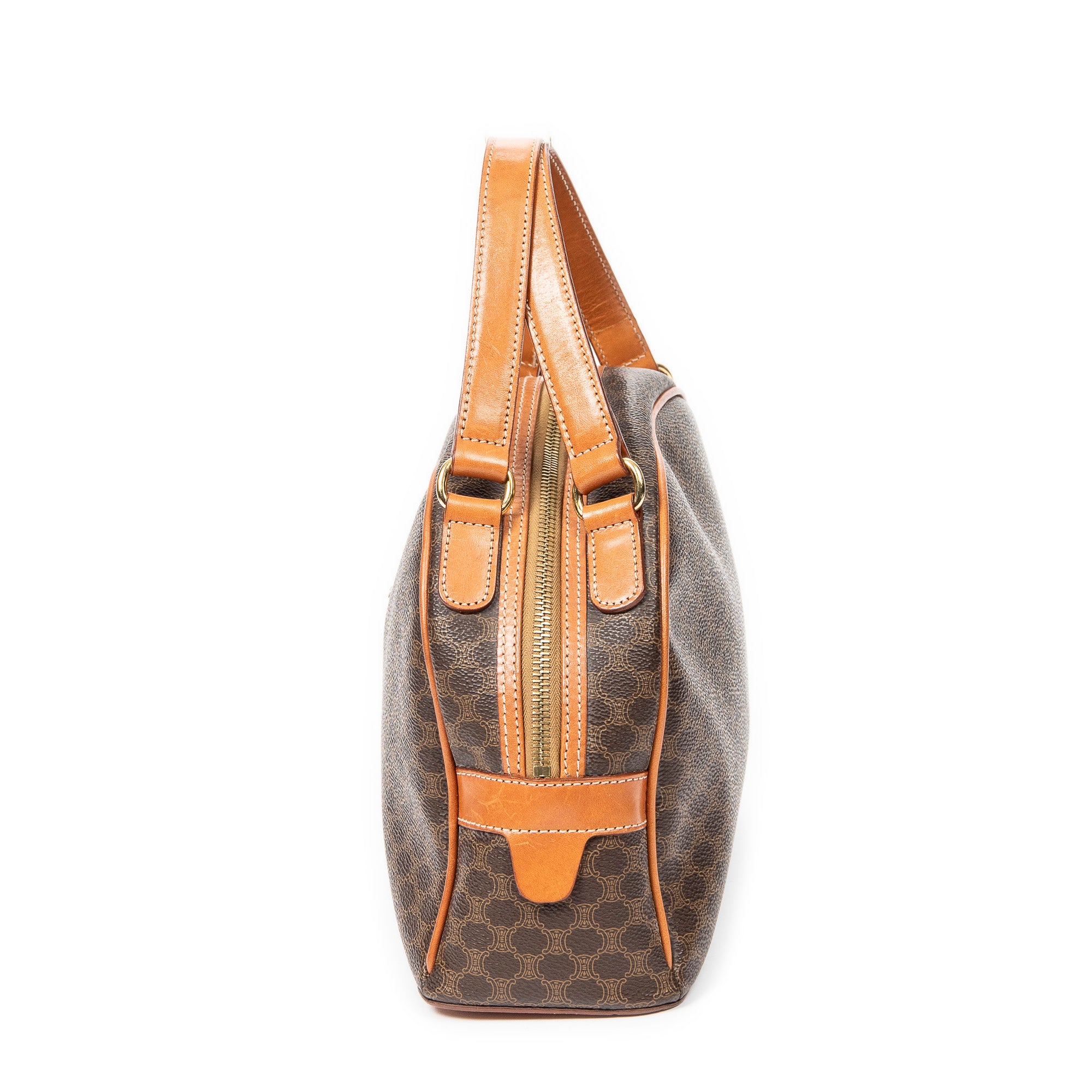 Handbag Dome Bowler Bag Brown Macadam Coated Canvas
