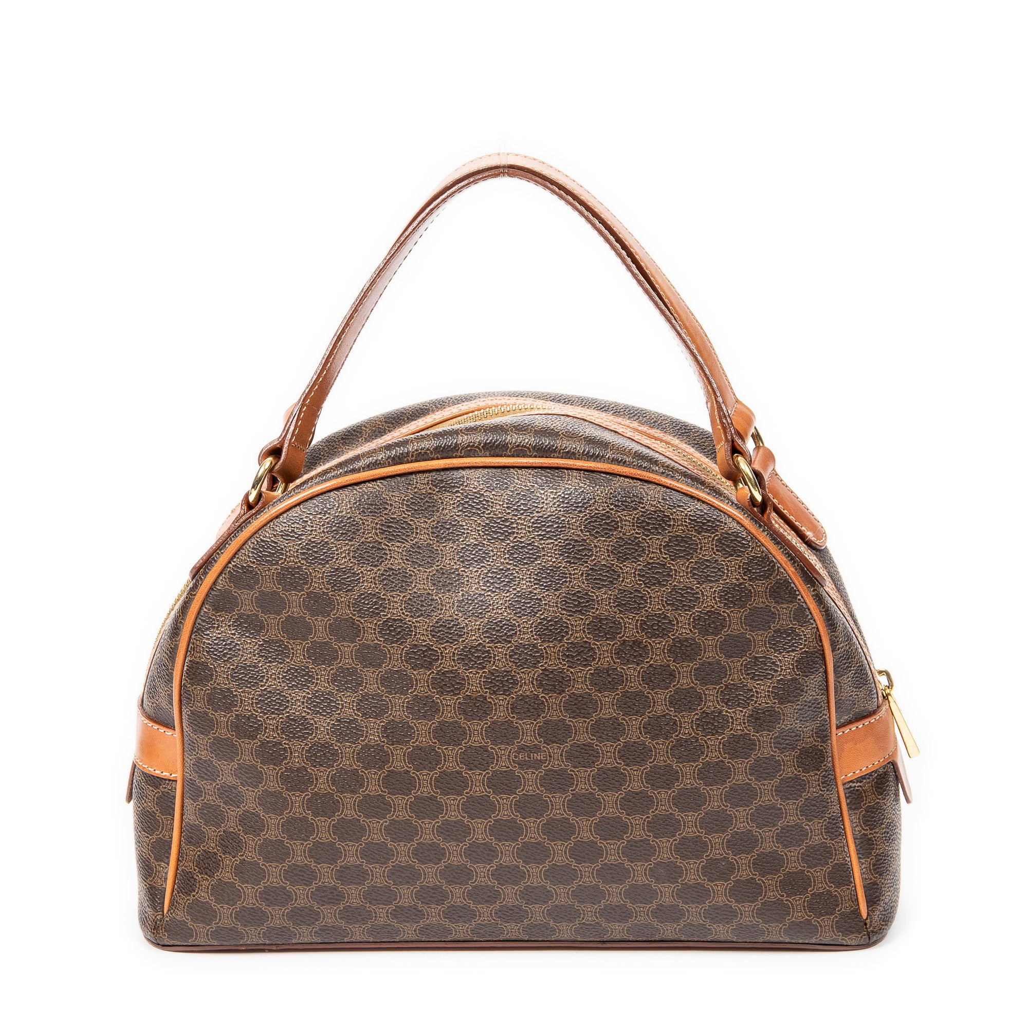 Handbag Dome Bowler Bag Brown Macadam Coated Canvas