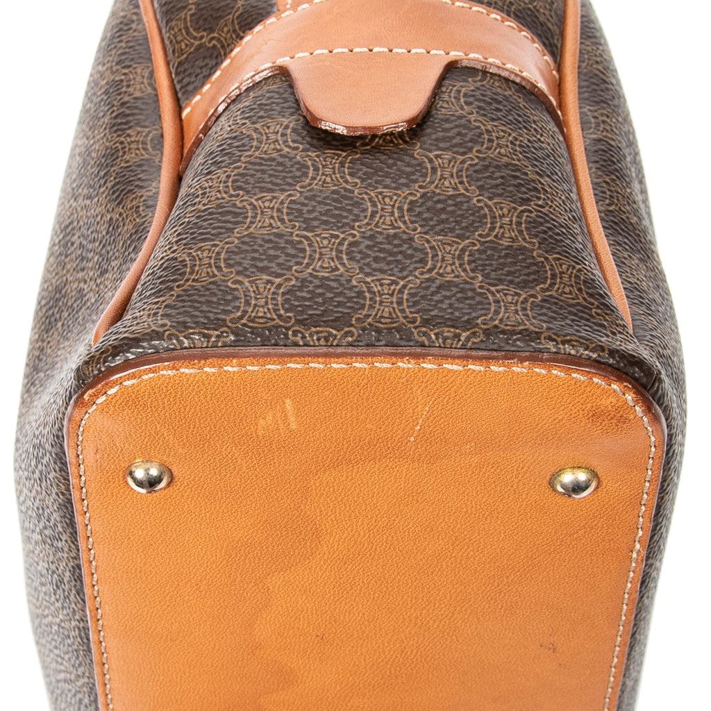 Handbag Dome Bowler Bag Brown Macadam Coated Canvas