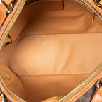 Handbag Dome Bowler Bag Brown Macadam Coated Canvas