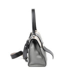 Shoulder Bag City Top Handle Bag Grey Calfskin Leather