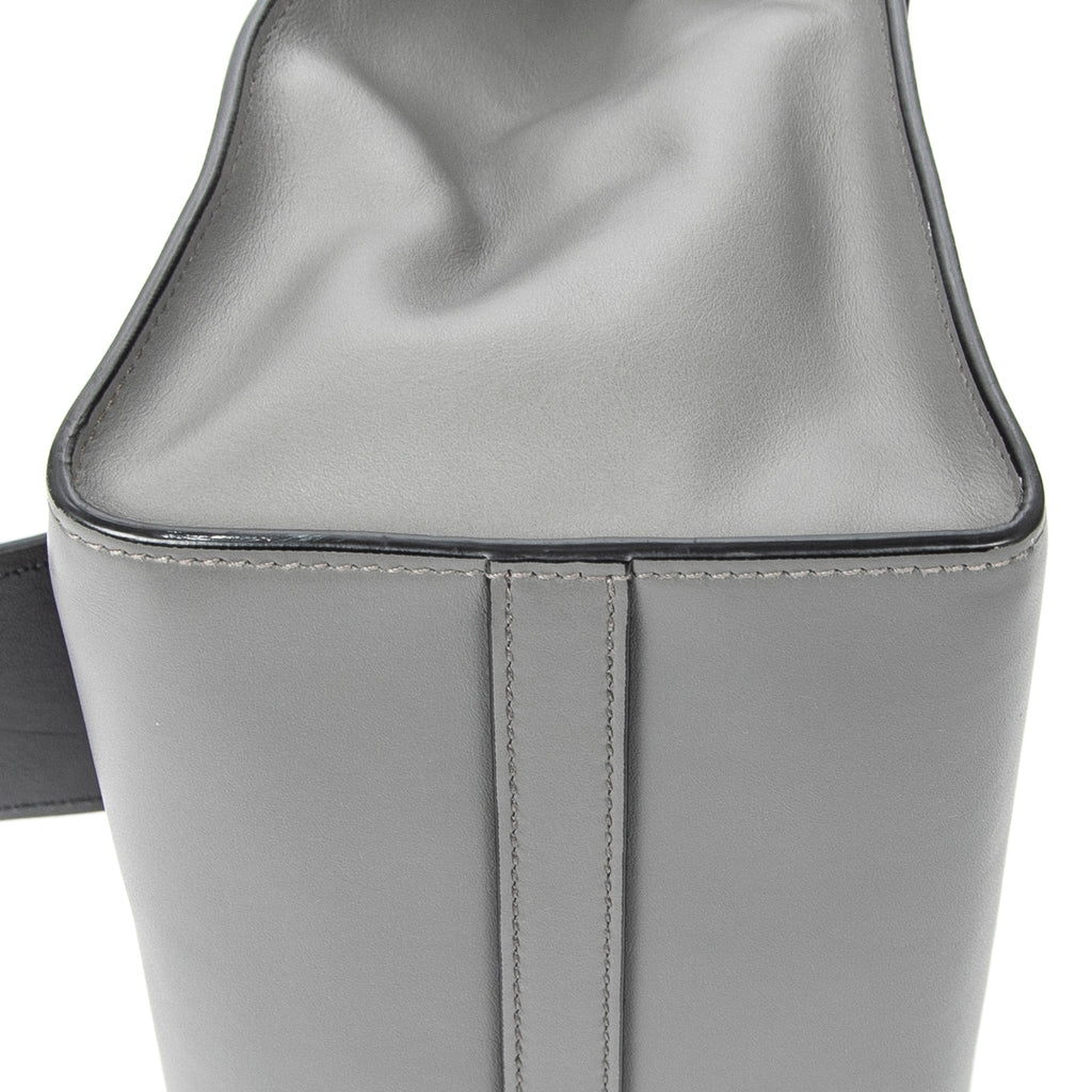 Shoulder Bag City Top Handle Bag Grey Calfskin Leather