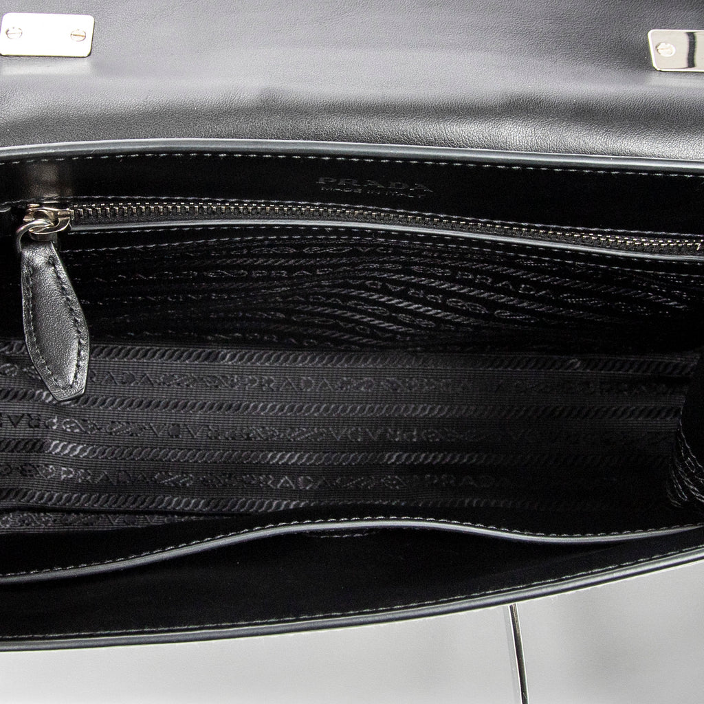 Shoulder Bag City Top Handle Bag Grey Calfskin Leather