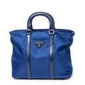 Shoulder Bag Small Convertible Zip Tote Blue Nylon Canvas