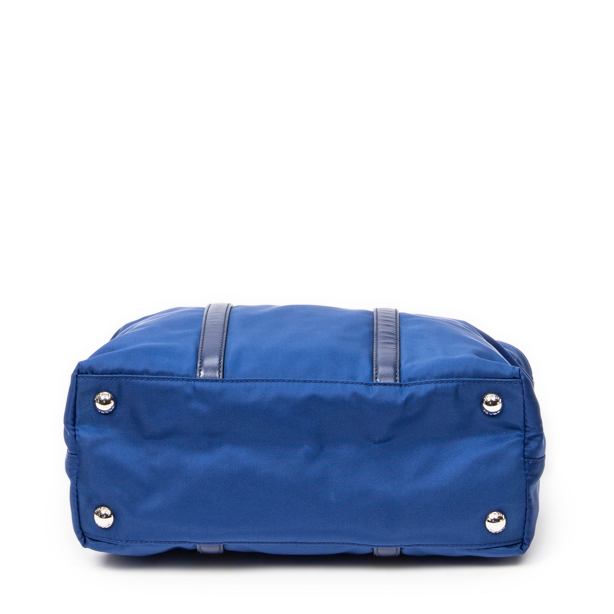 Shoulder Bag Small Convertible Zip Tote Blue Nylon Canvas