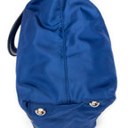 Shoulder Bag Small Convertible Zip Tote Blue Nylon Canvas
